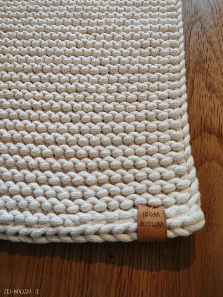 Komplet 4 podkładek stołowych ze sznurka bawełnianego ecru - handmade