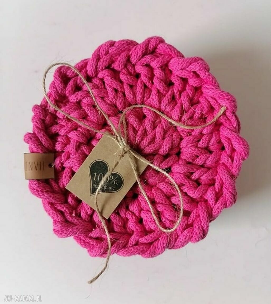 podkładki: komplet podkładek pod kubek 4 szt ręcznie robione