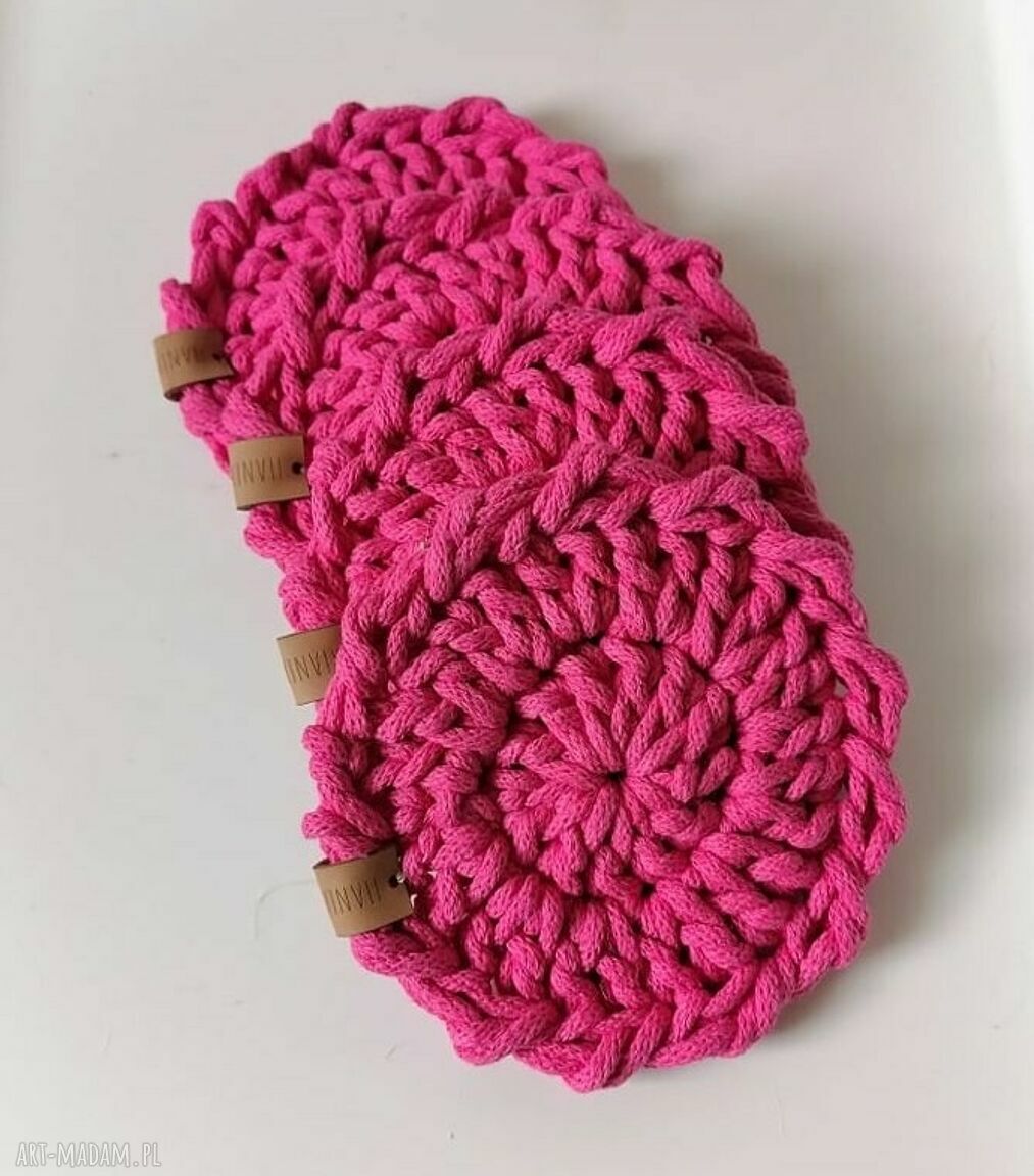 podkładki: komplet podkładek pod kubek 4 szt ręcznie robione