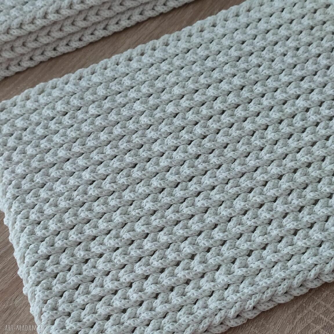 Komplet podkładek prostokątnych ze sznurka 4 sztuki 25x40 cm (szydełkowane)