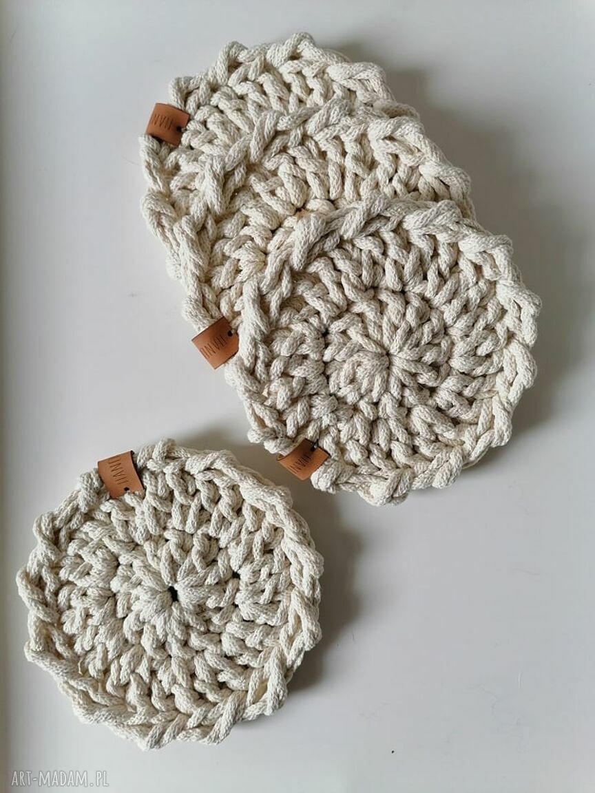 podkładki: komplet podkłaek pod kubki 4 szt HandMade