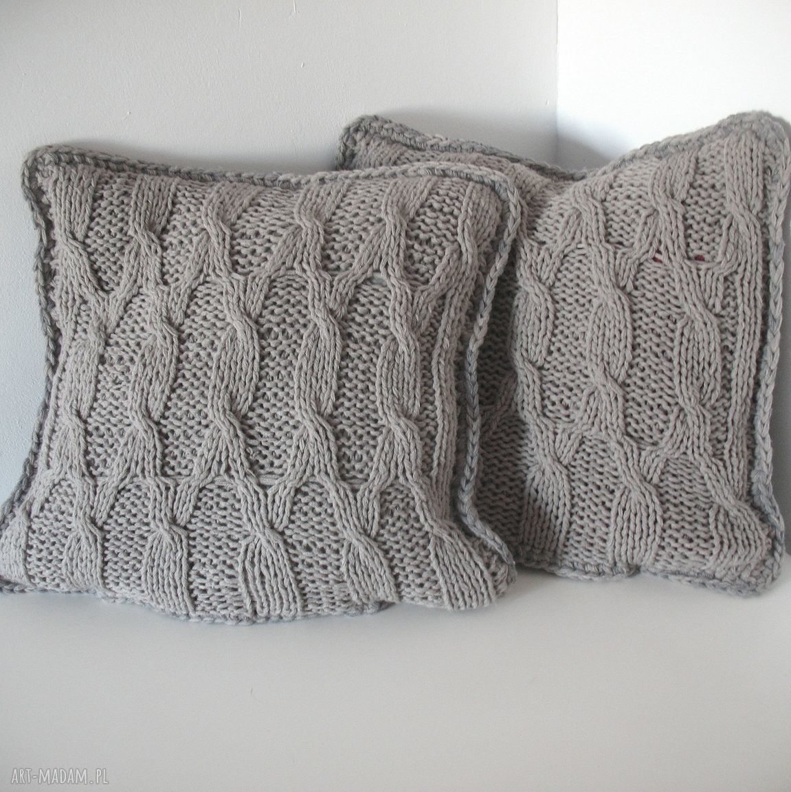 Komplet poszewek poszewki włóczkowe jaśki poduszki niezwykle