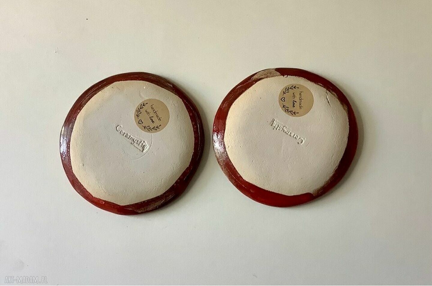 Komplet spodeczków ceramicznych Palo Santo z roślinnymi wzorami