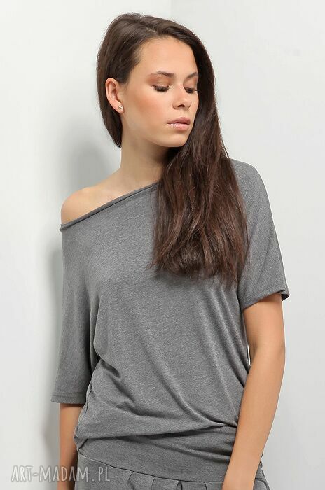 Komplet szary Plumeria SS2013 - bluzka i spodnie z obniżonym stanem