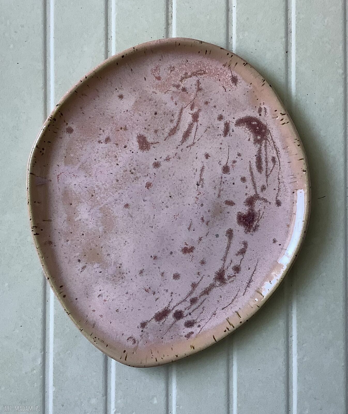 Komplet talerzy ceramicznych „W różu” - zestaw 3 sztuki