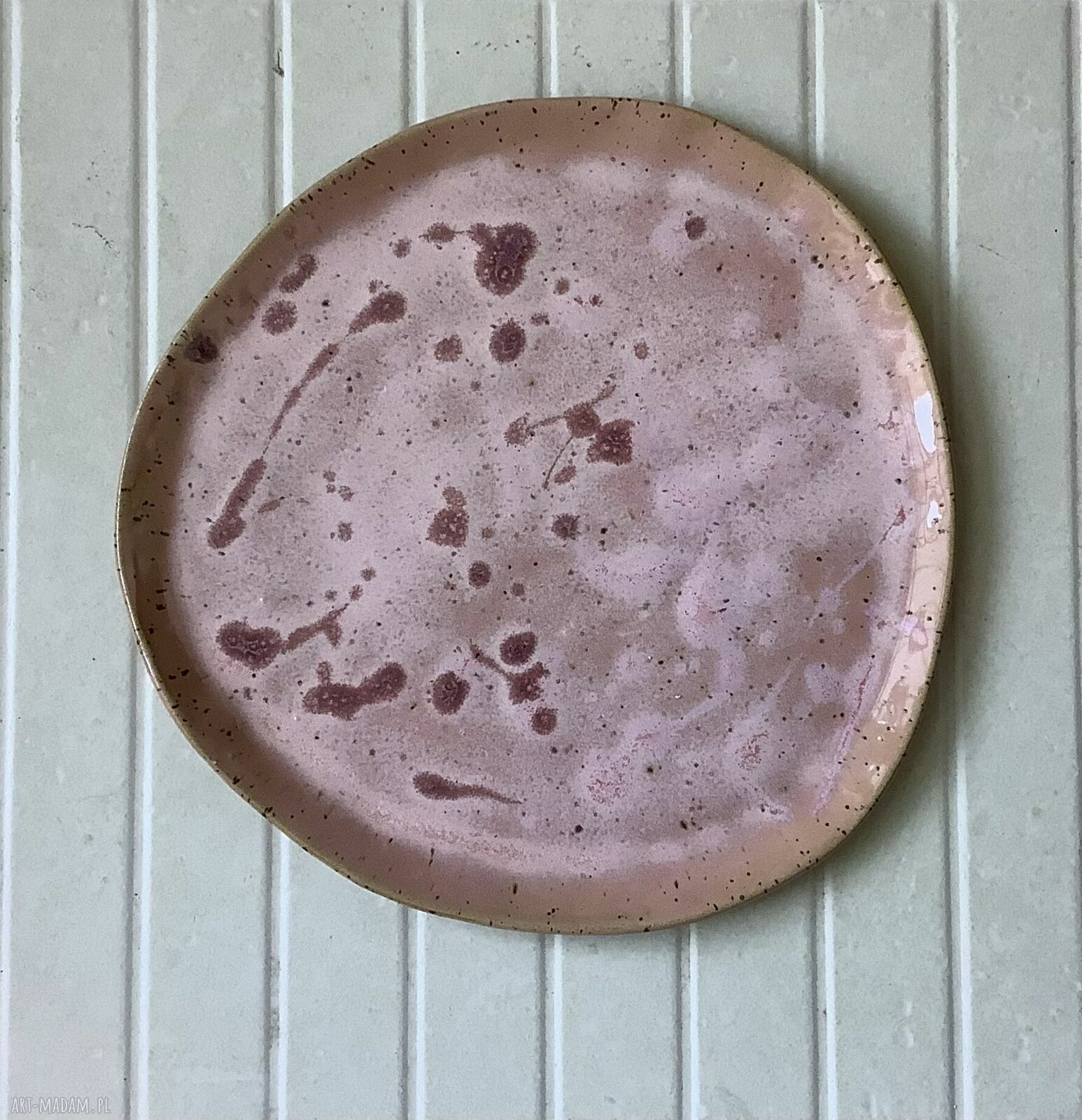 Komplet talerzy ceramicznych „W różu” - zestaw 3 sztuki