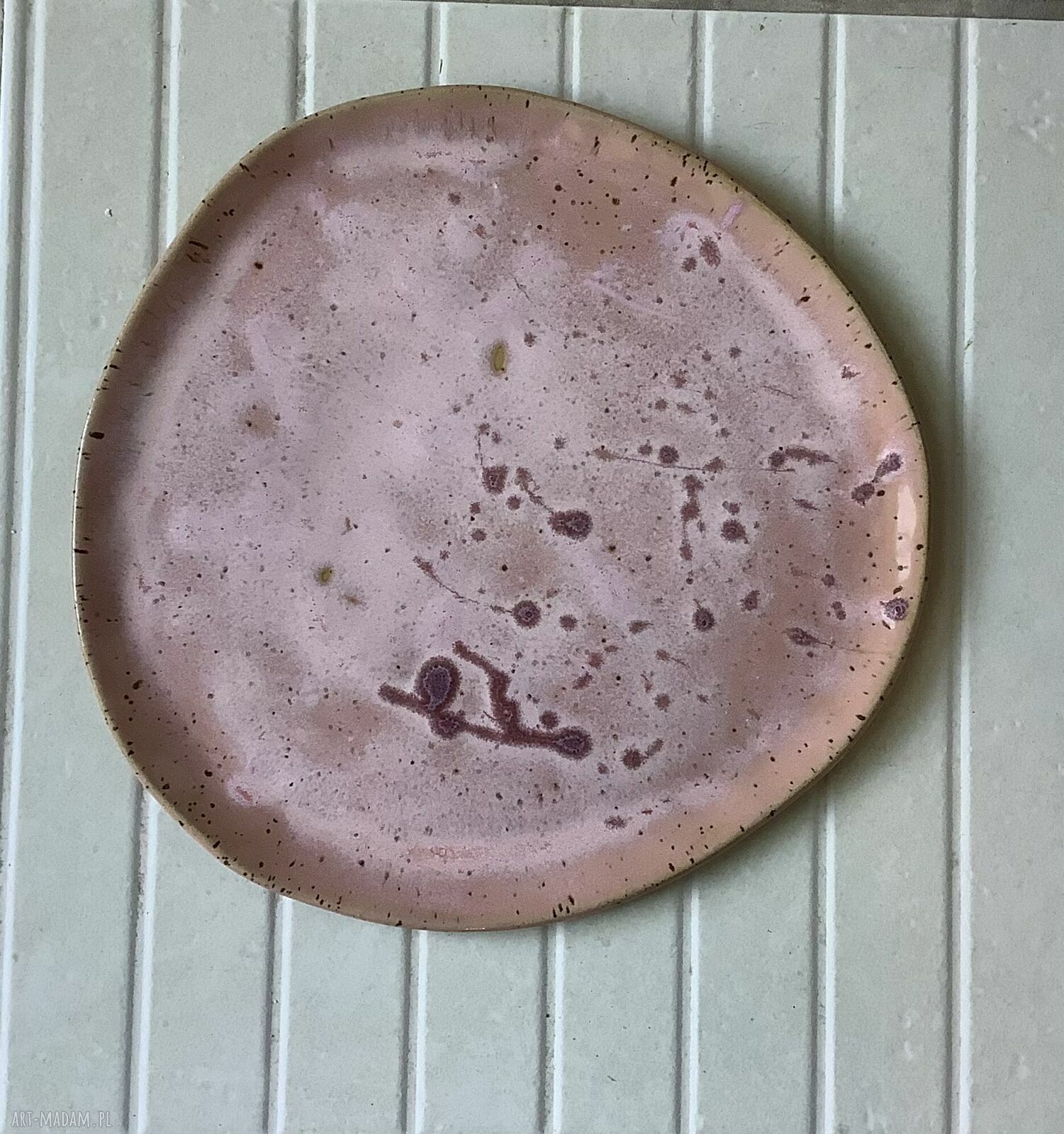 Komplet talerzy ceramicznych „W różu” - zestaw 3 sztuki