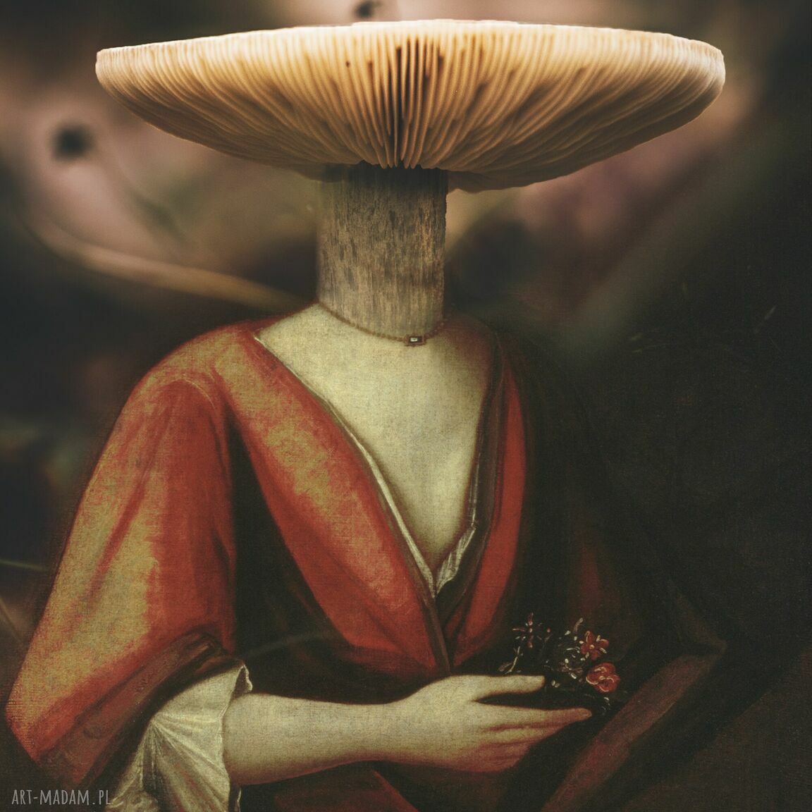 Komplet zasłon welurowych Magic Mushroom - grube, kryjące i artystyczne