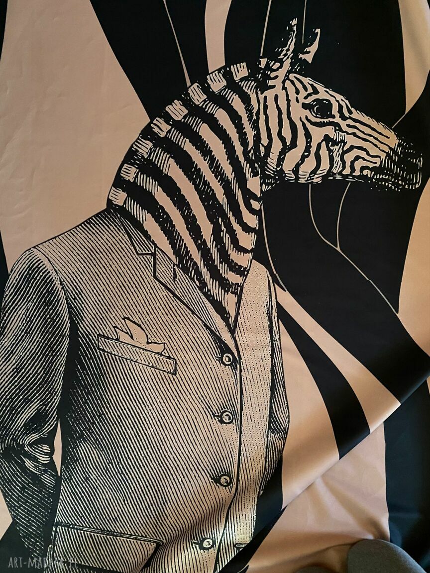 Komplet zasłon Zebra do sypialni boho - zaciemniające i welwetowe