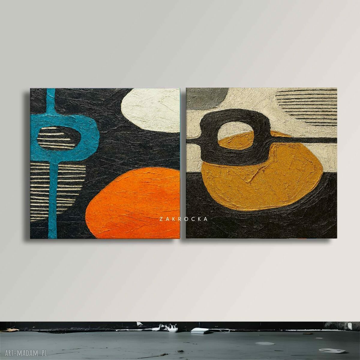 Dyptyk 2 sztuki 80x160 cm - obrazy strukturalne na płótnie