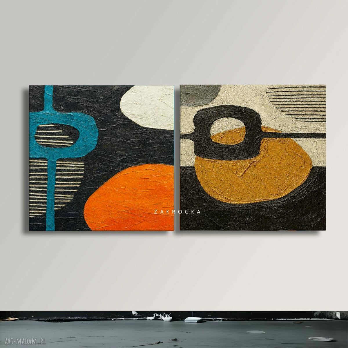Dyptyk 2 sztuki 80x160 cm - obrazy strukturalne na płótnie