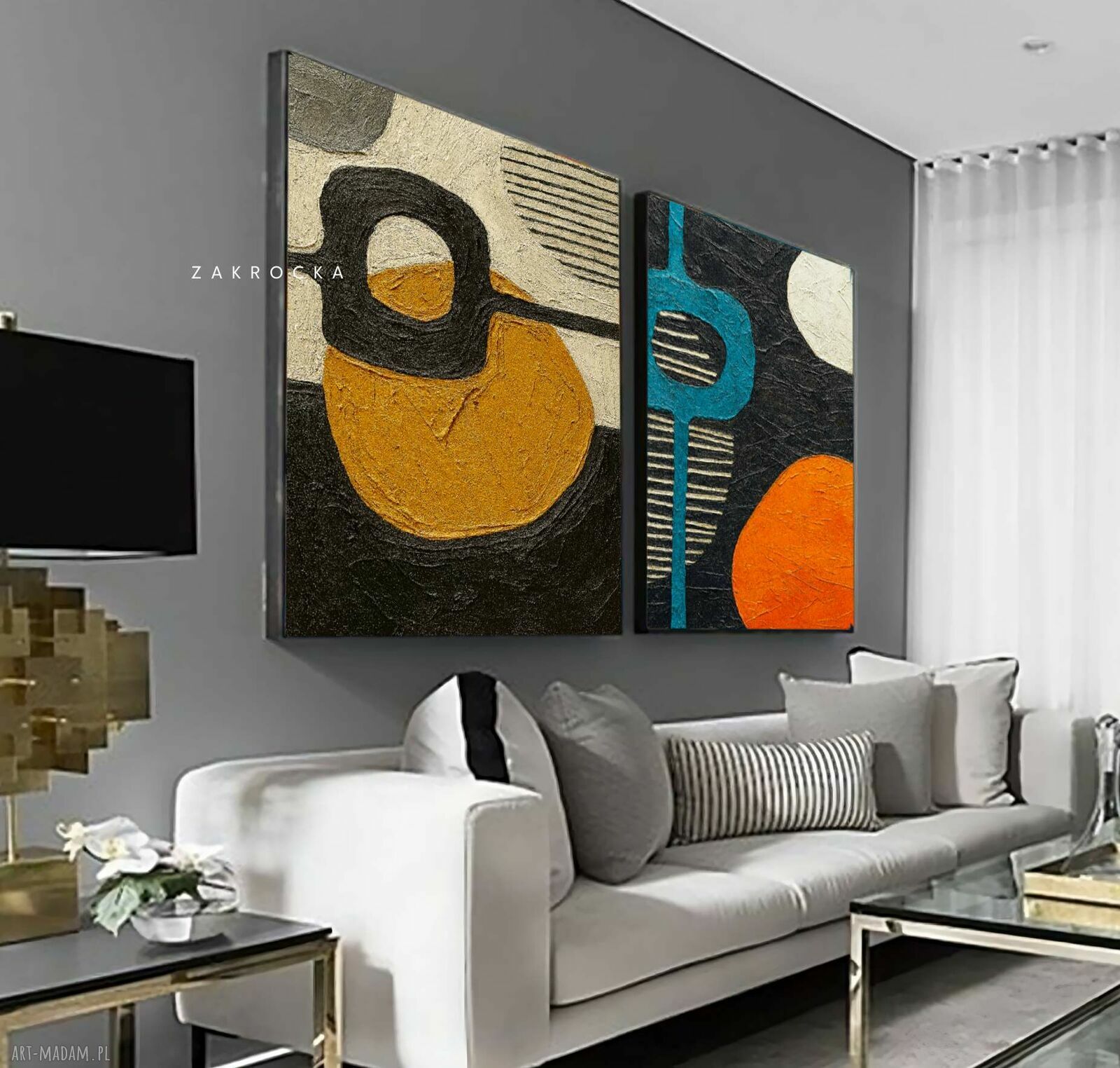 Dyptyk 2 sztuki 80x160 cm - obrazy strukturalne na płótnie