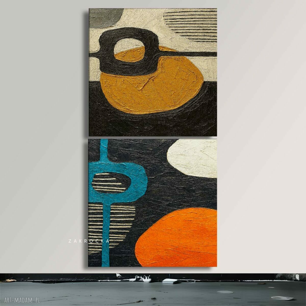 Dyptyk 2 sztuki 80x160 cm - obrazy strukturalne na płótnie