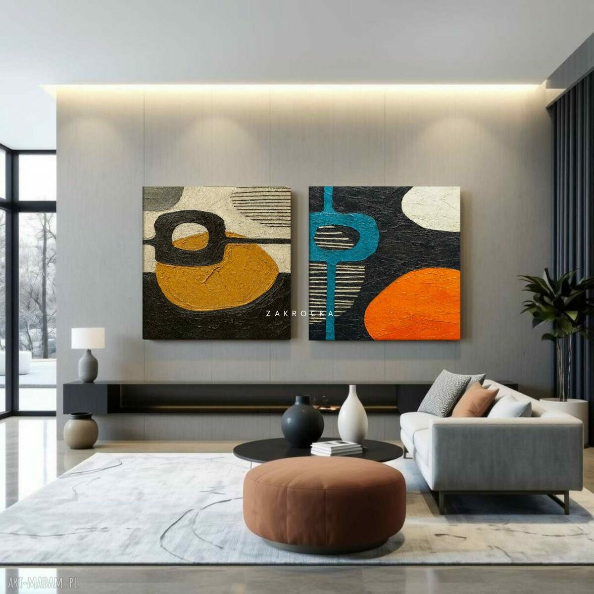 Dyptyk 2 sztuki 80x160 cm - obrazy strukturalne na płótnie