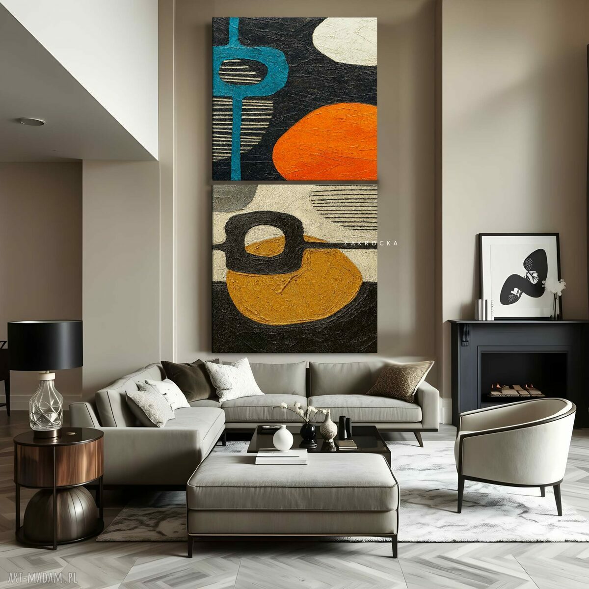 Dyptyk 2 sztuki 80x160 cm - obrazy strukturalne na płótnie