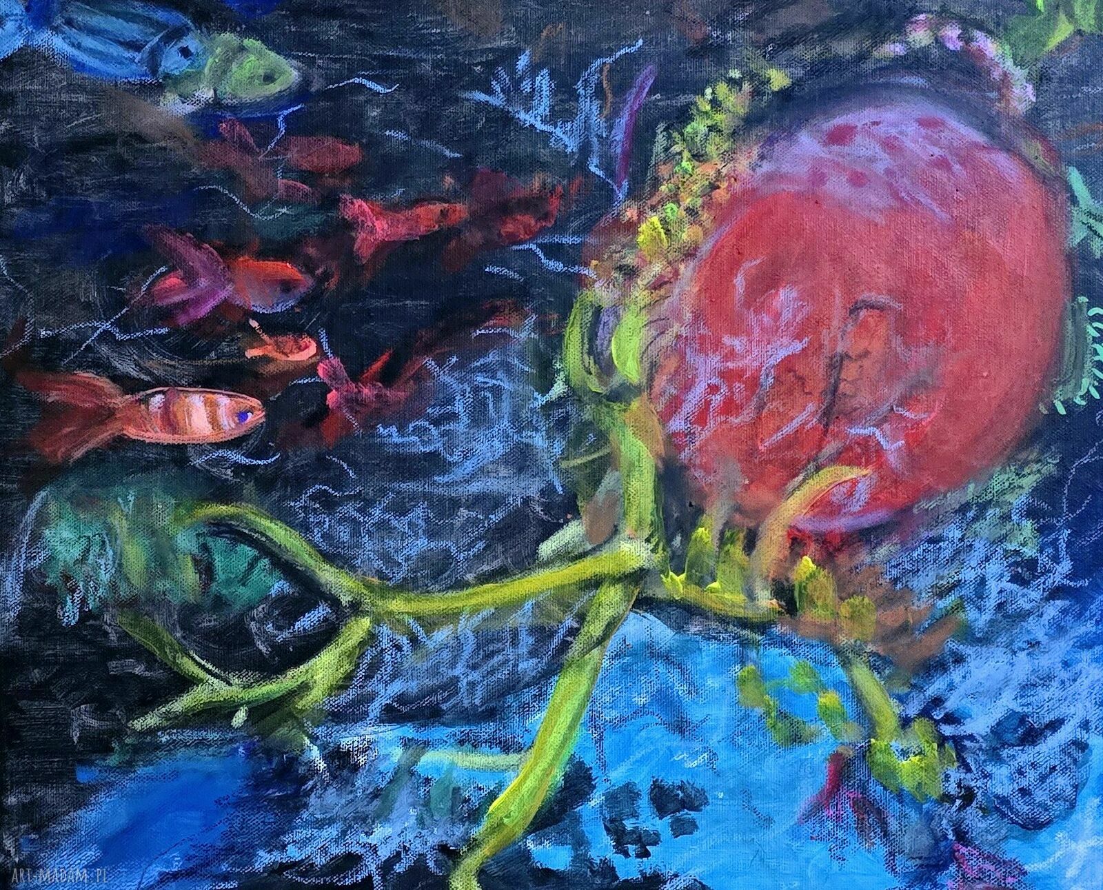 Kompozycja koralowce - obraz akrylowy 50x40 cm na blejtramie, gotowy do zawieszenia