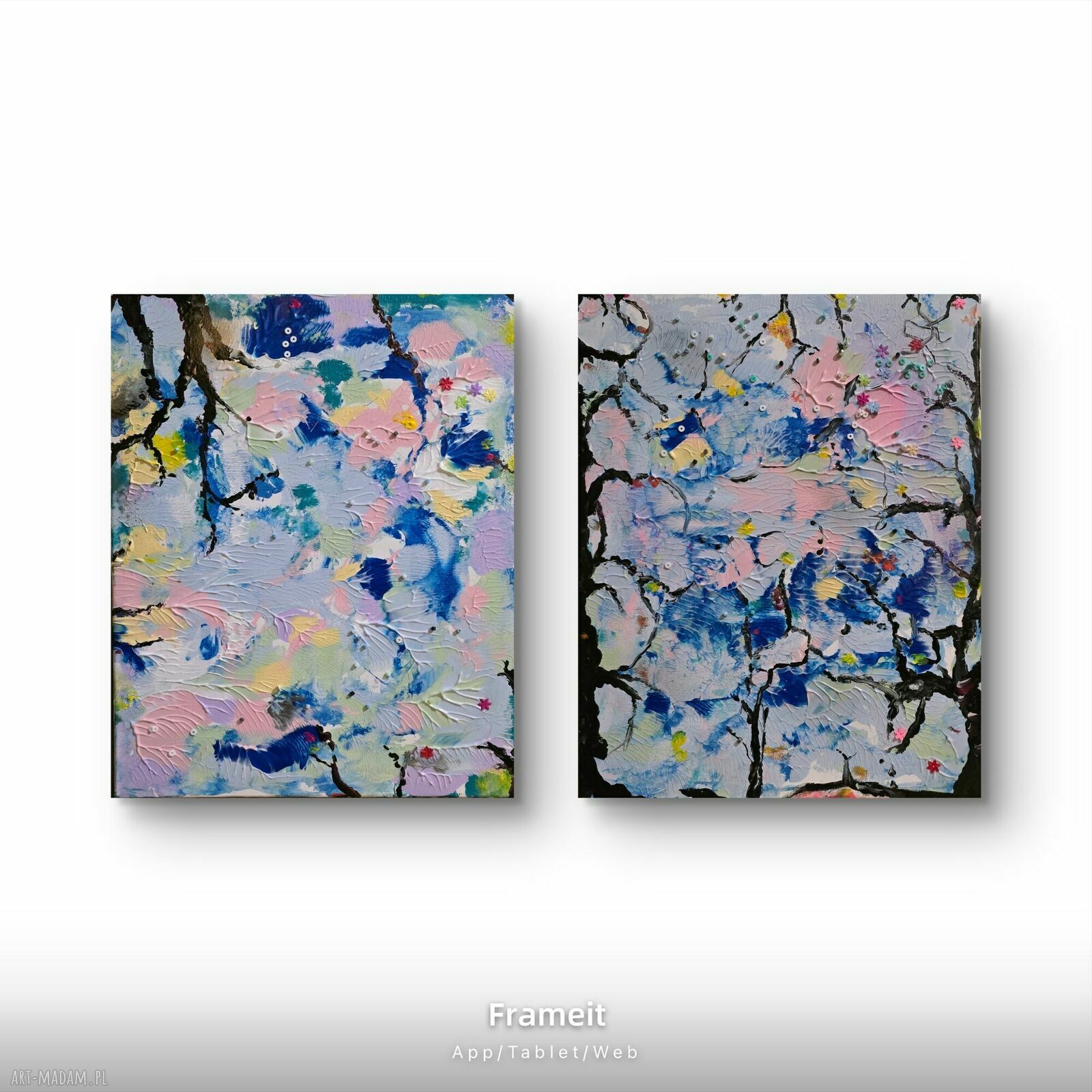 Kompozycja leśna na płótnie buki 50x40x1 cm - gotowy do zawieszenia