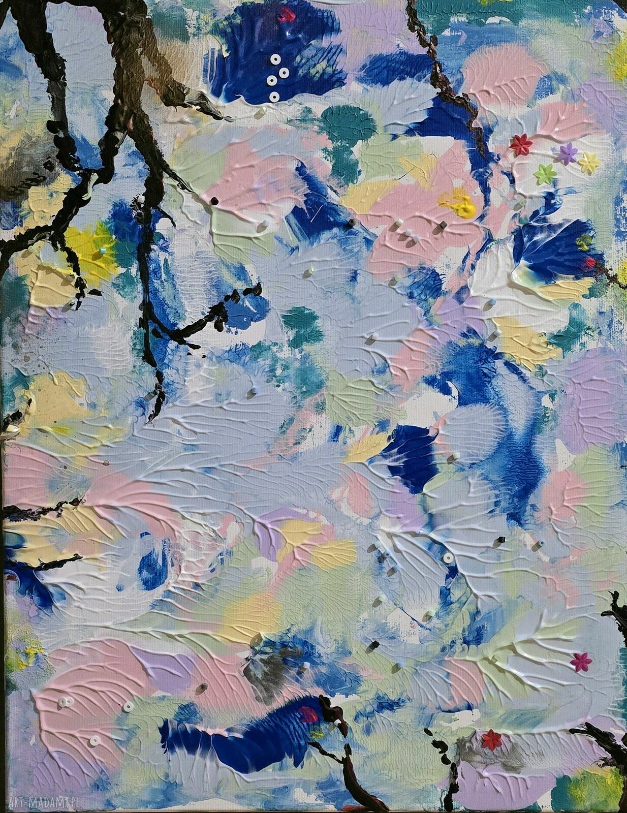 Kompozycja leśna na płótnie buki 50x40x1 cm - gotowy do zawieszenia