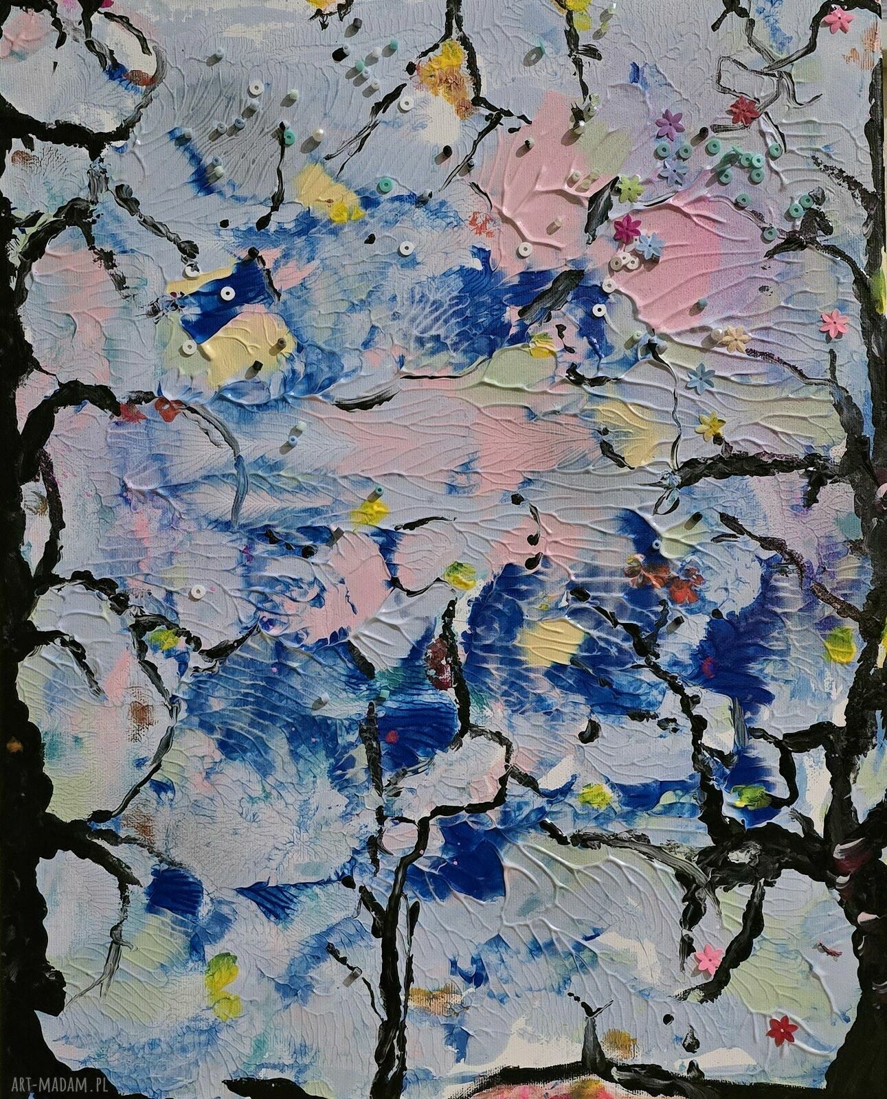 Kompozycja leśna na płótnie buki 50x40x1 cm - gotowy do zawieszenia