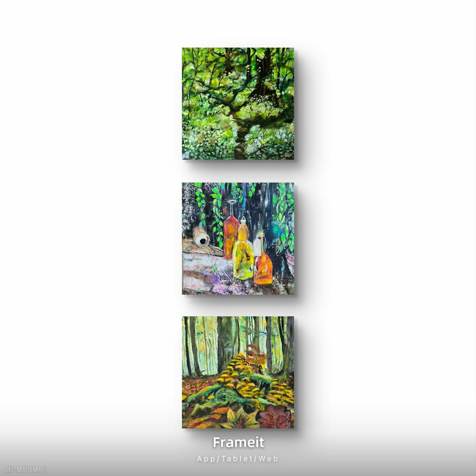 Kompozycja Nature - ręcznie malowany obraz akrylowy z motywem przyrody