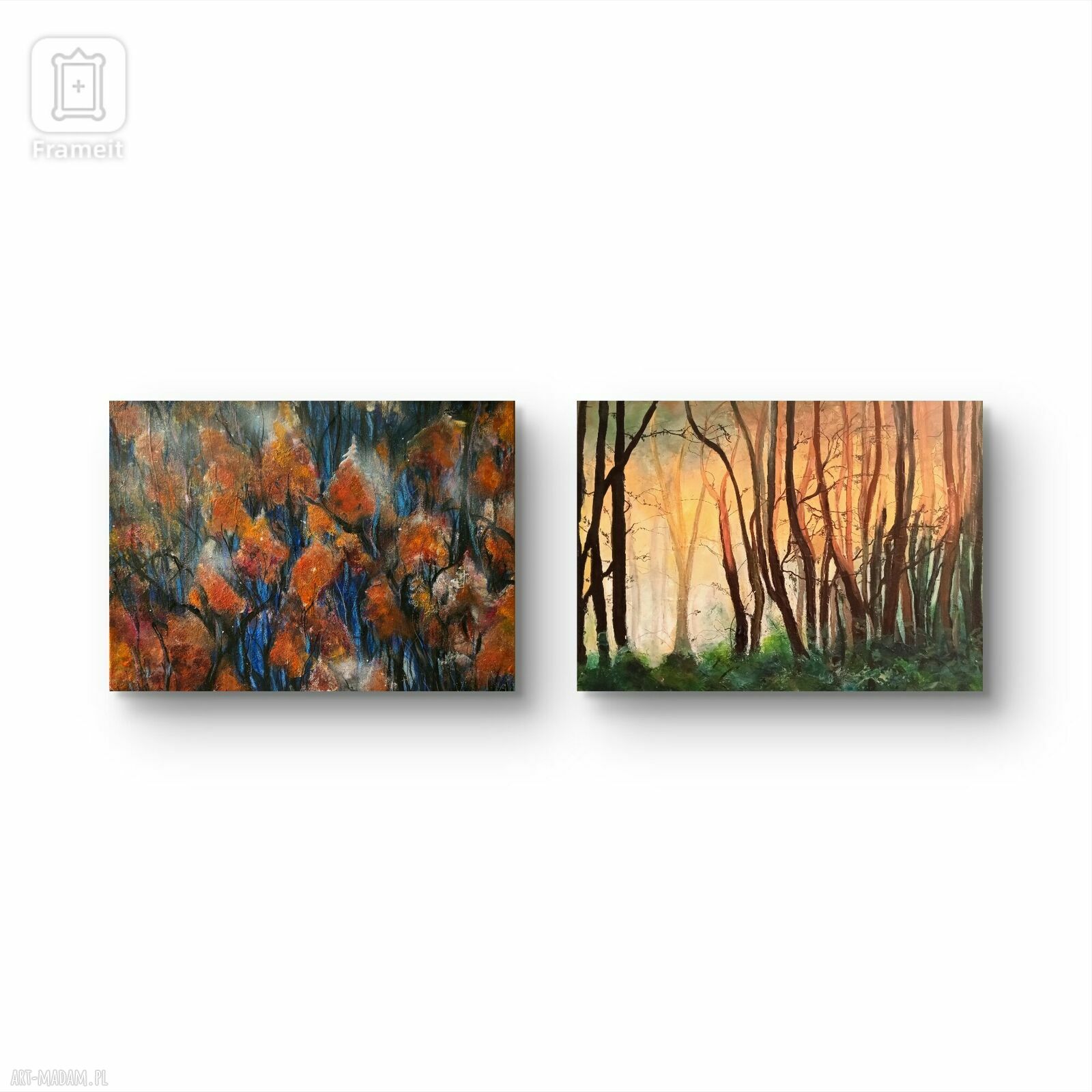 Kompozycja 2 obrazów: Polskie lasy na płótnie 40x50 cm zestaw 2 sztuki
