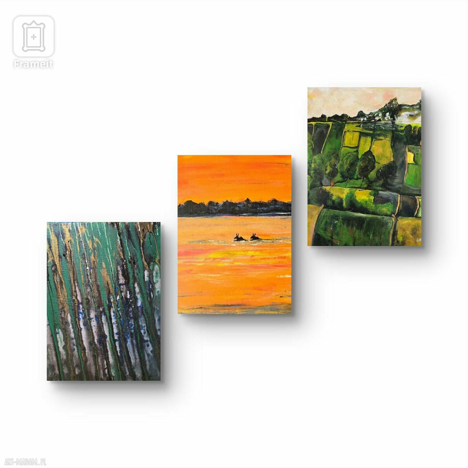 Ręcznie malowany obraz akrylowy Bieszczady i Podlasie 40x50 cm na płótnie