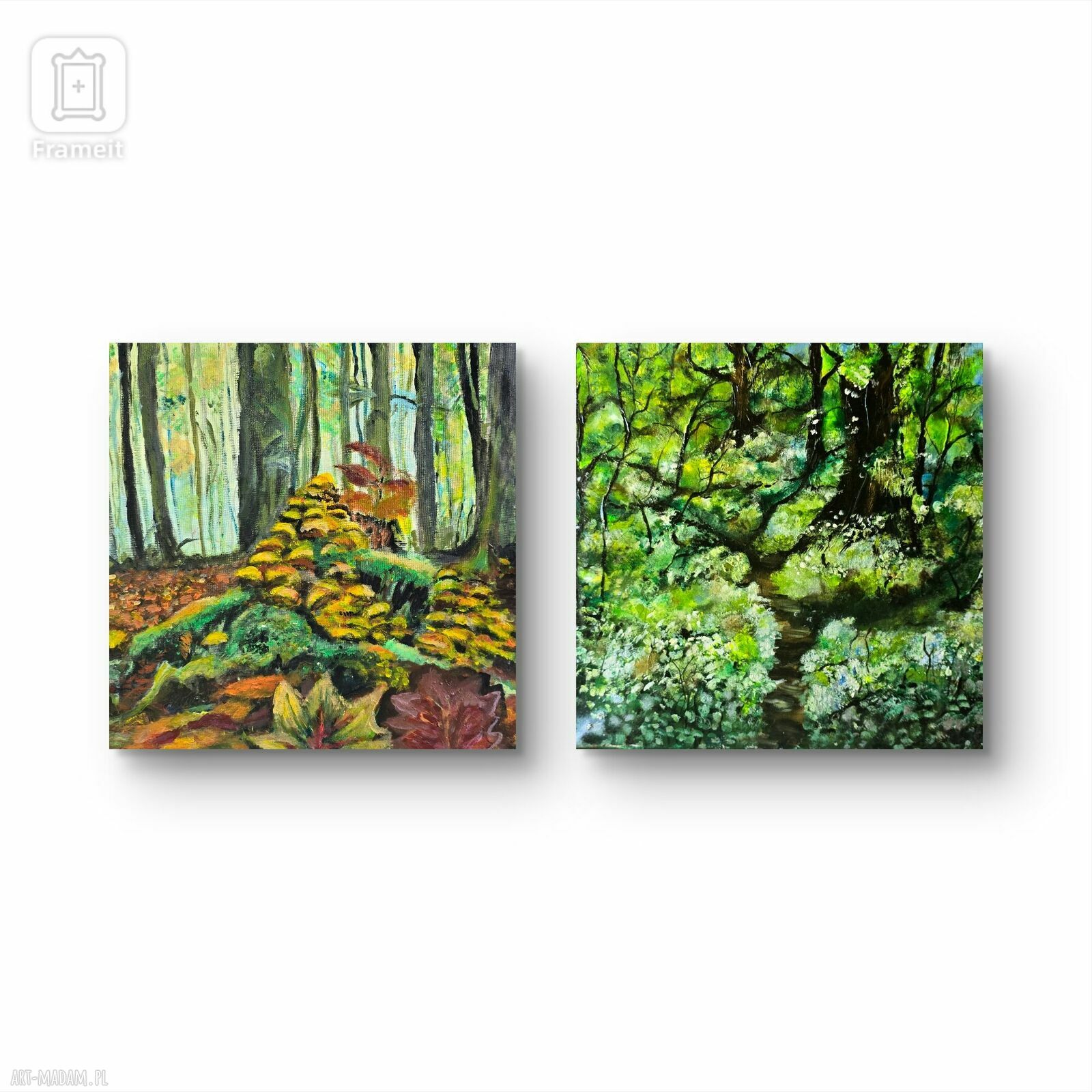 Leśna kompozycja huba - obraz akrylowy na płótnie 50x50 cm