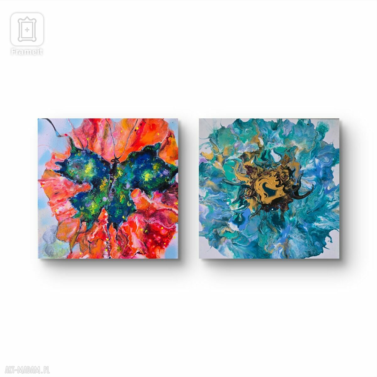 Kompozycja prac pt. Floritura - obraz akrylowy 40x40