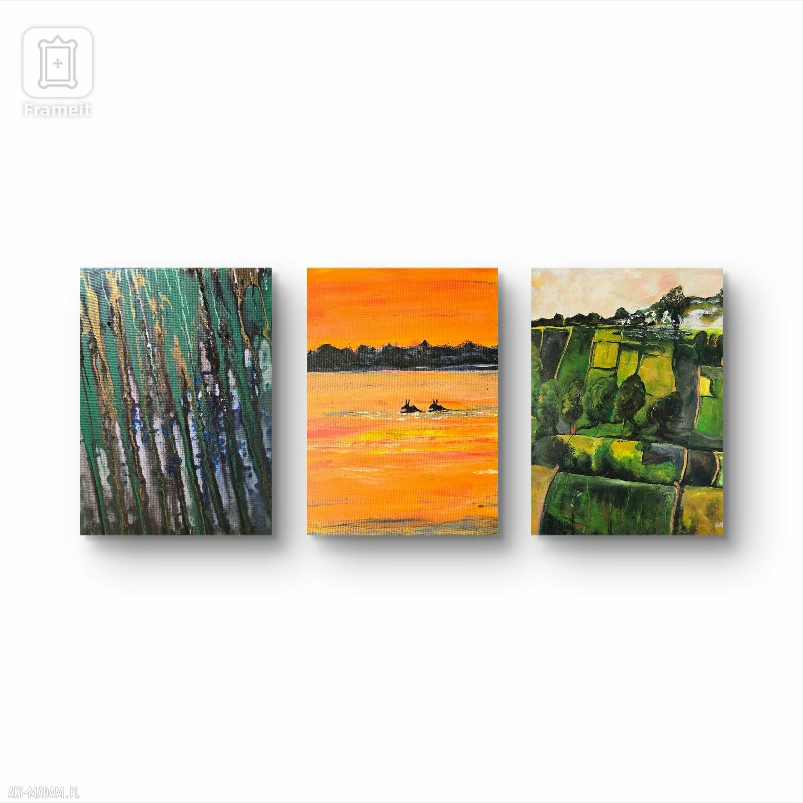 Ręcznie malowany obraz akrylowy Bieszczady i Podlasie 40x50 cm na płótnie