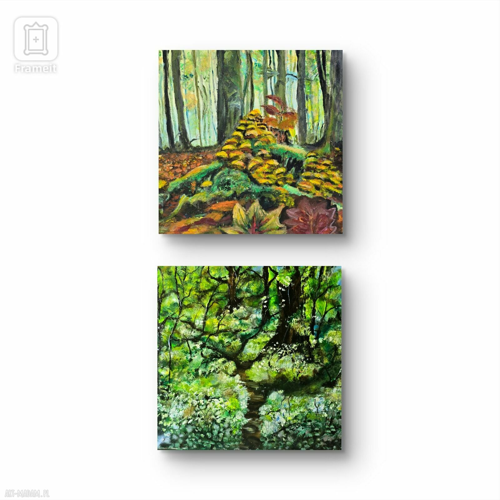 Leśna kompozycja huba - obraz akrylowy na płótnie 50x50 cm