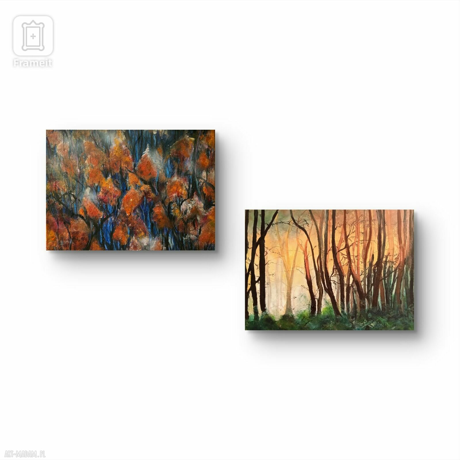 Kompozycja 2 obrazów: Polskie lasy na płótnie 40x50 cm (zestaw 2 sztuki)
