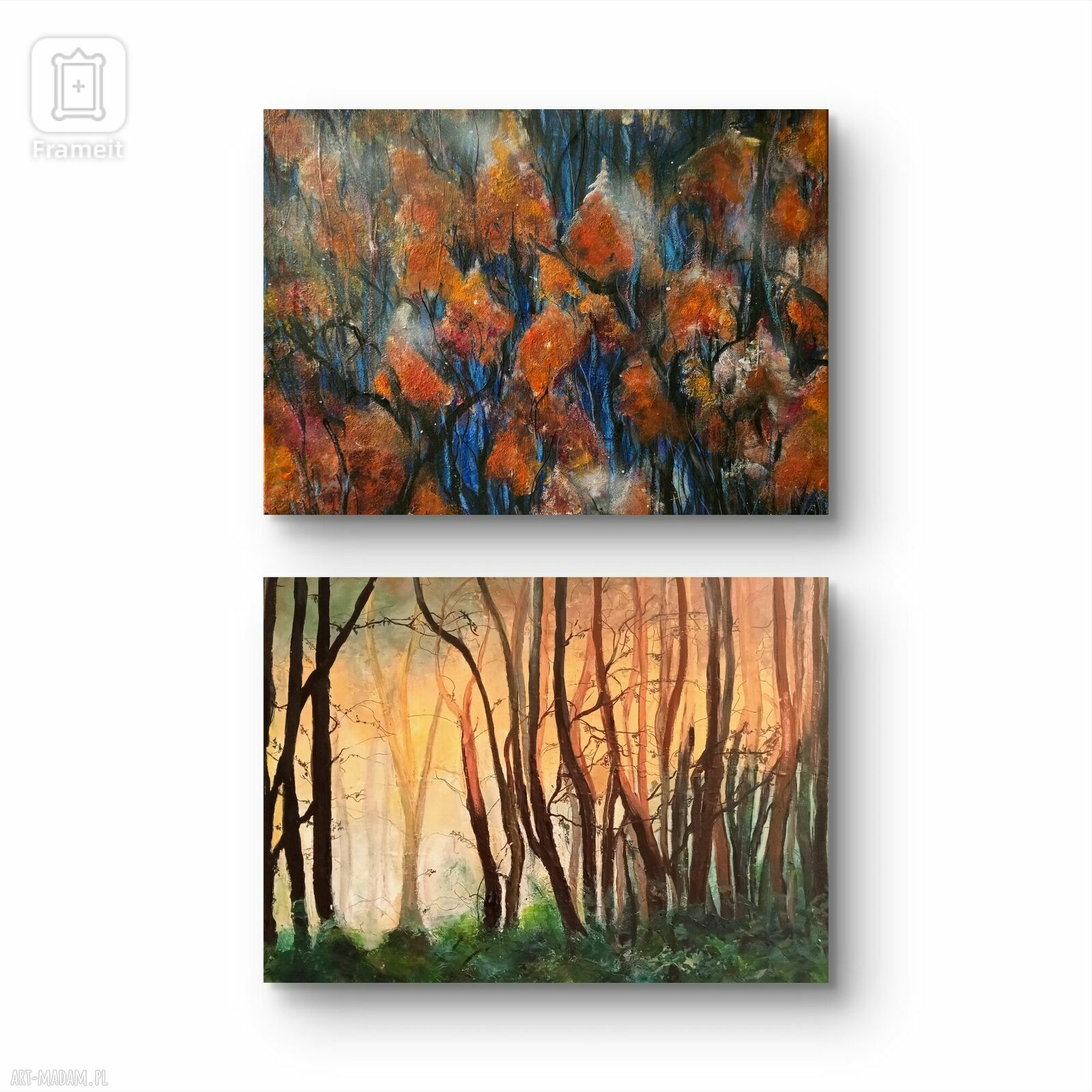 Kompozycja 2 obrazów: Polskie lasy na płótnie 40x50 cm (zestaw 2 sztuki)