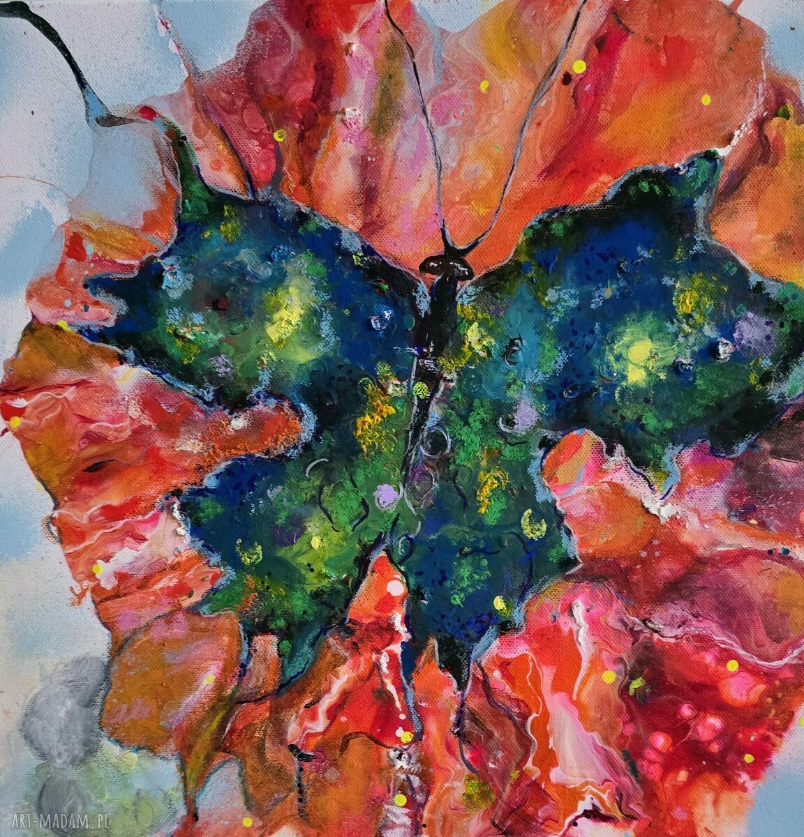 Obraz akrylowy "Wiosenne przebudzenie" 40x40 cm - motyl Ewa Mościszko