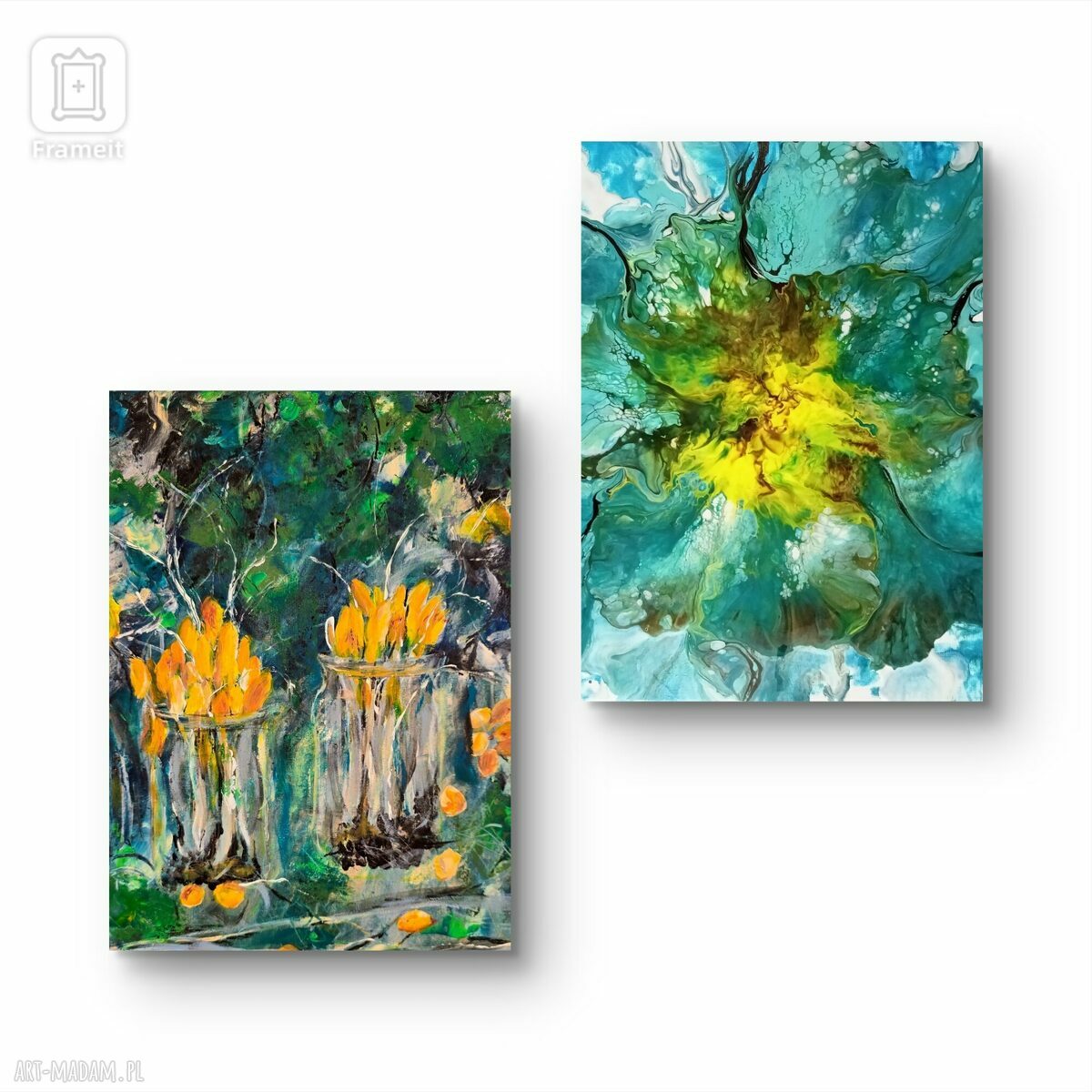 Kompozycja wiosenna na płótnie 30x40x1 cm - zestaw 2 obrazów