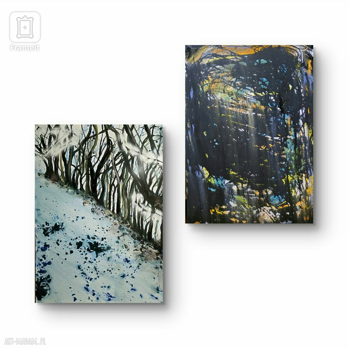 Kompozycja zimowa na płótnie - obraz akrylowy 50x70x1 cm