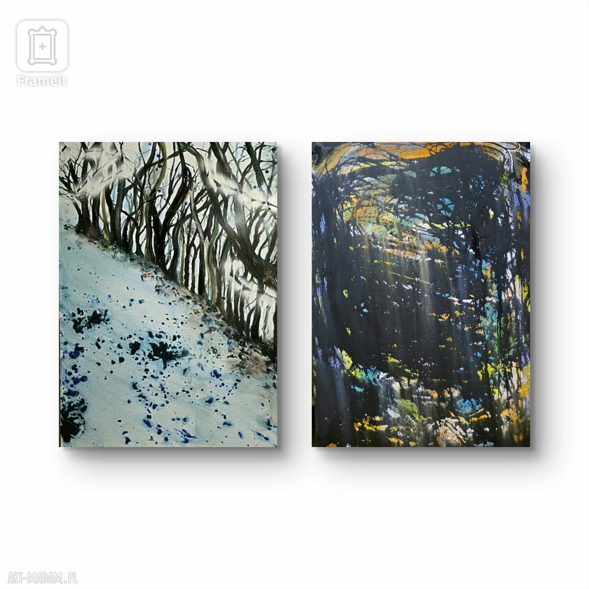 Kompozycja zimowa na płótnie - obraz akrylowy 50x70x1 cm