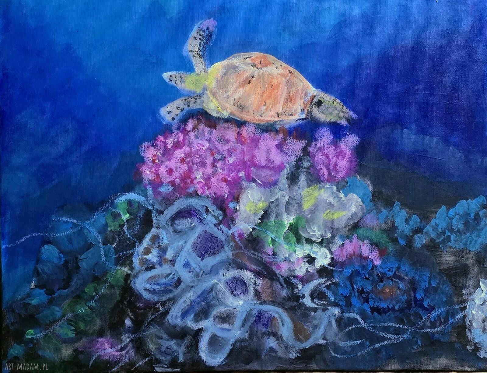Kompozycja Życie Podwodne - 2 akrylowe obrazy 50x50 cm