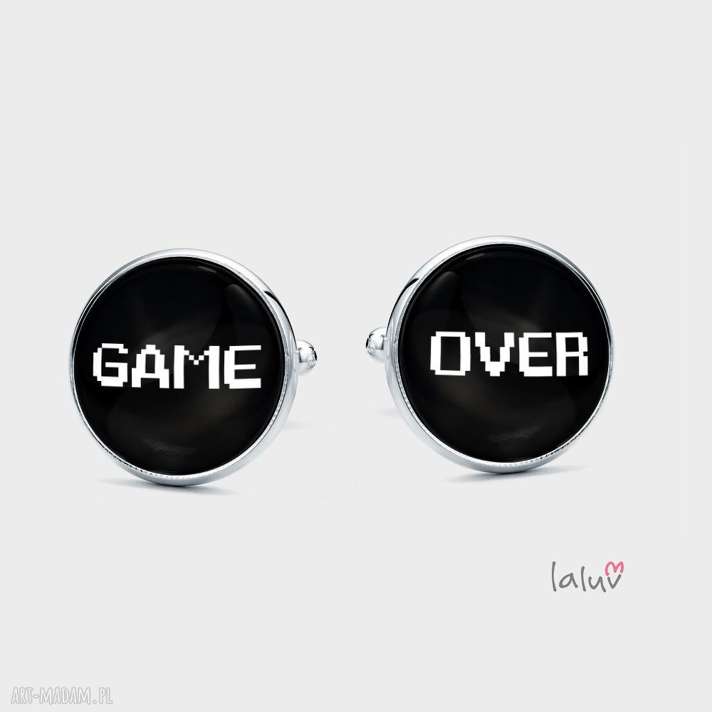 Spinki do mankietów Game Over - nerd geek (grafika)