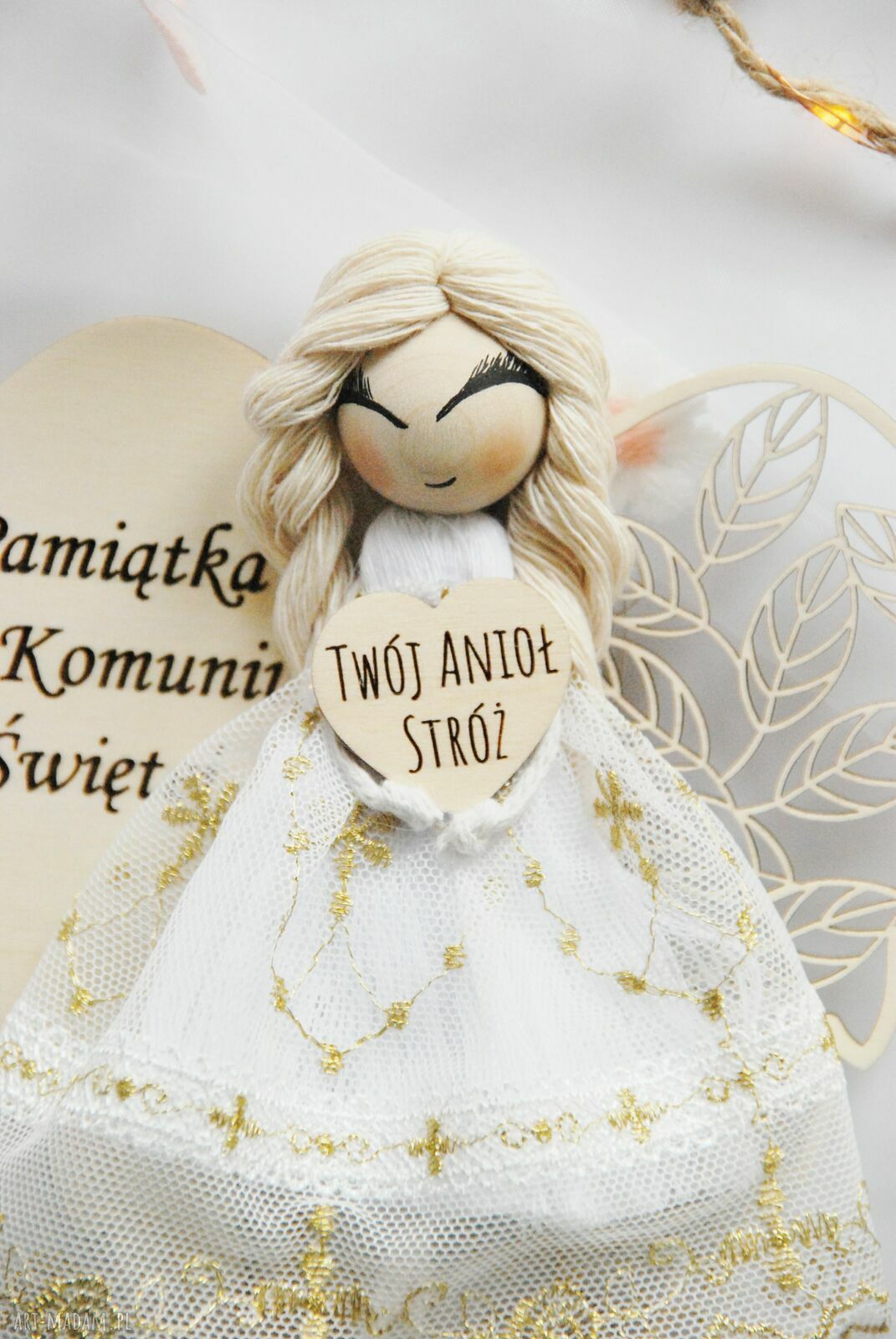 Anioł komunijny - pamiątka Pierwszej Komunii Świętej dla dziewczynki