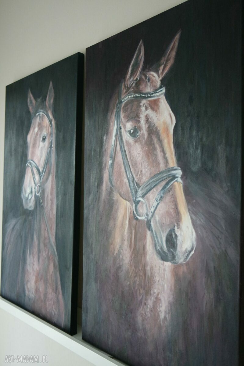 Koń 2 - autorski obraz olejny na płótnie 70x43 cm
