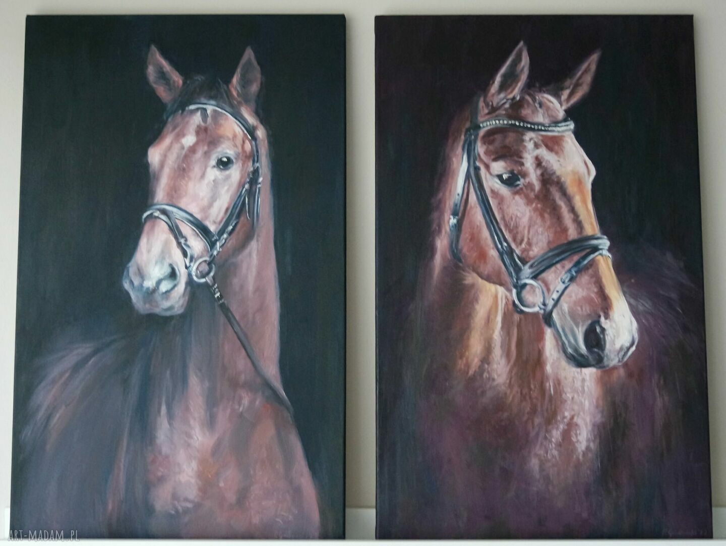 Koń 2 - autorski obraz olejny na płótnie 70x43 cm