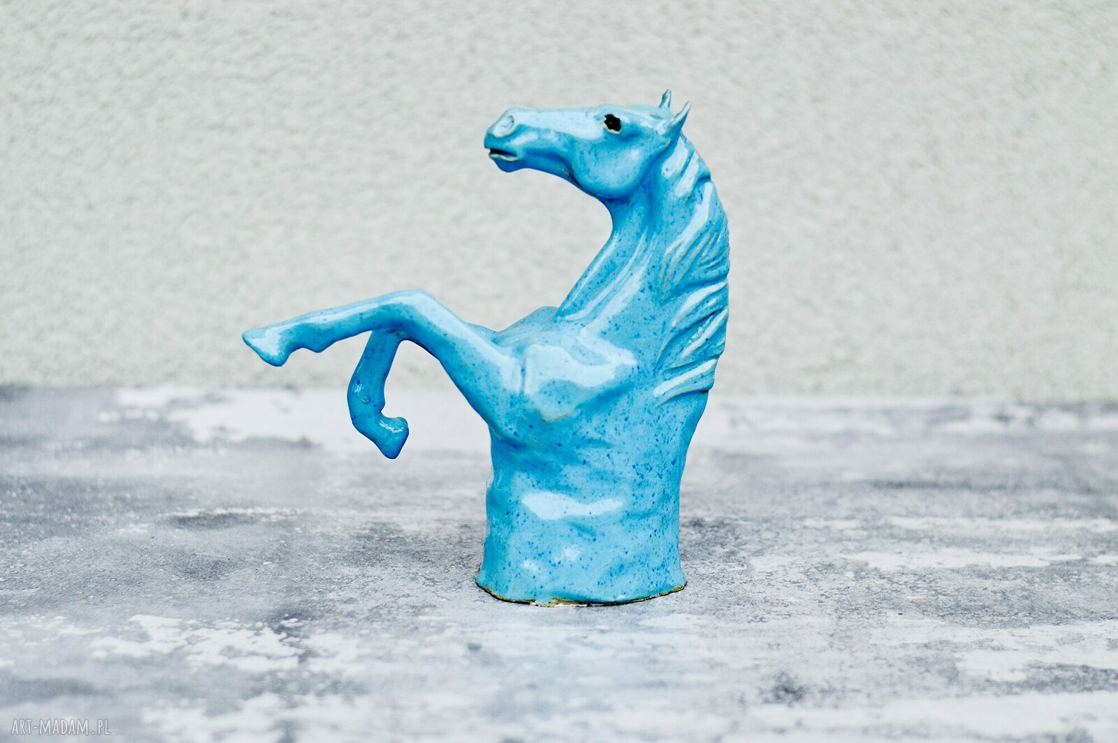 Koń Aleksander II - rzeźba kamionkowa handmade