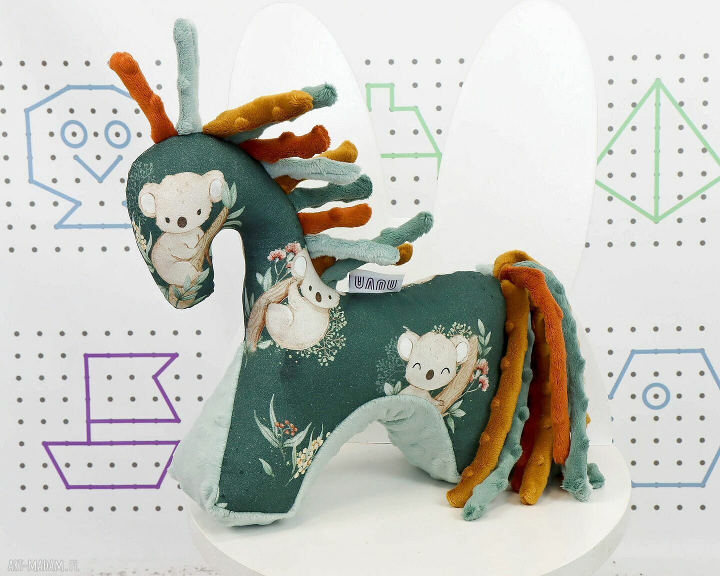 Koń Koala Zieleń - przytulanka sensoryczna (30 cm)