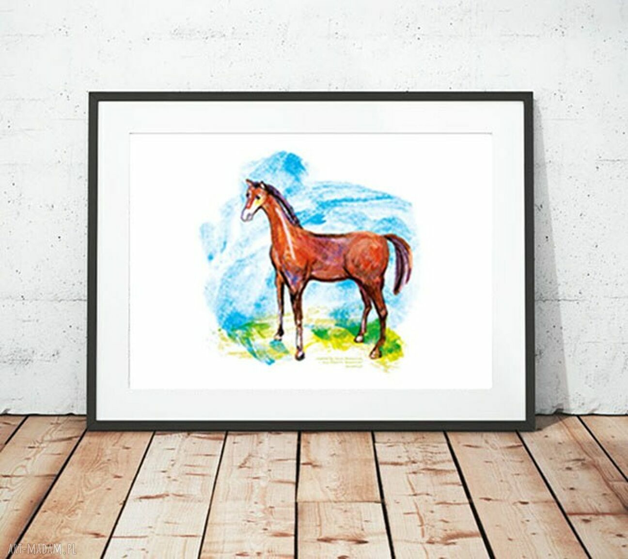 Plakat A4 Koń i Źrebak 21x30 - kolorowa grafika na ścianę