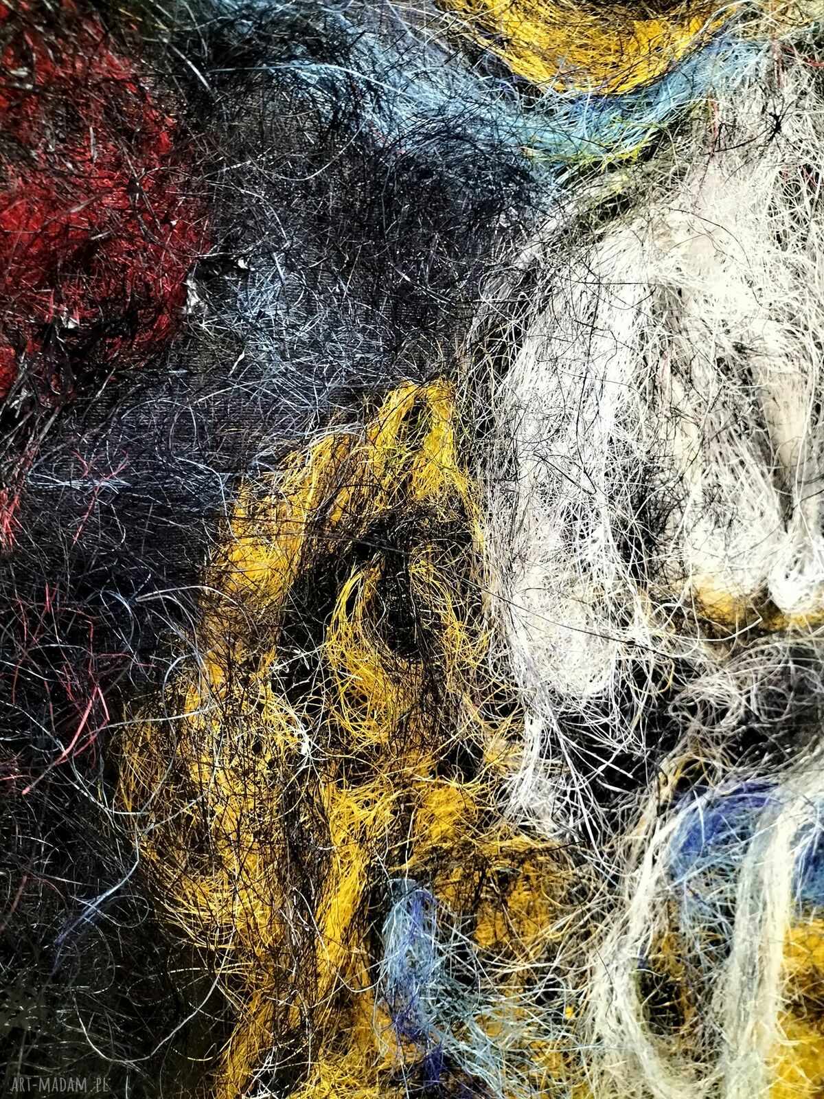 Koń w ruchu - obraz z włókien sizalu 70x100 cm (unikat)