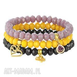 simply charm-crystal - violet yellow & black