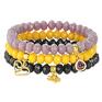 handmade bransoletki simply charm crystal violet, yellow & black