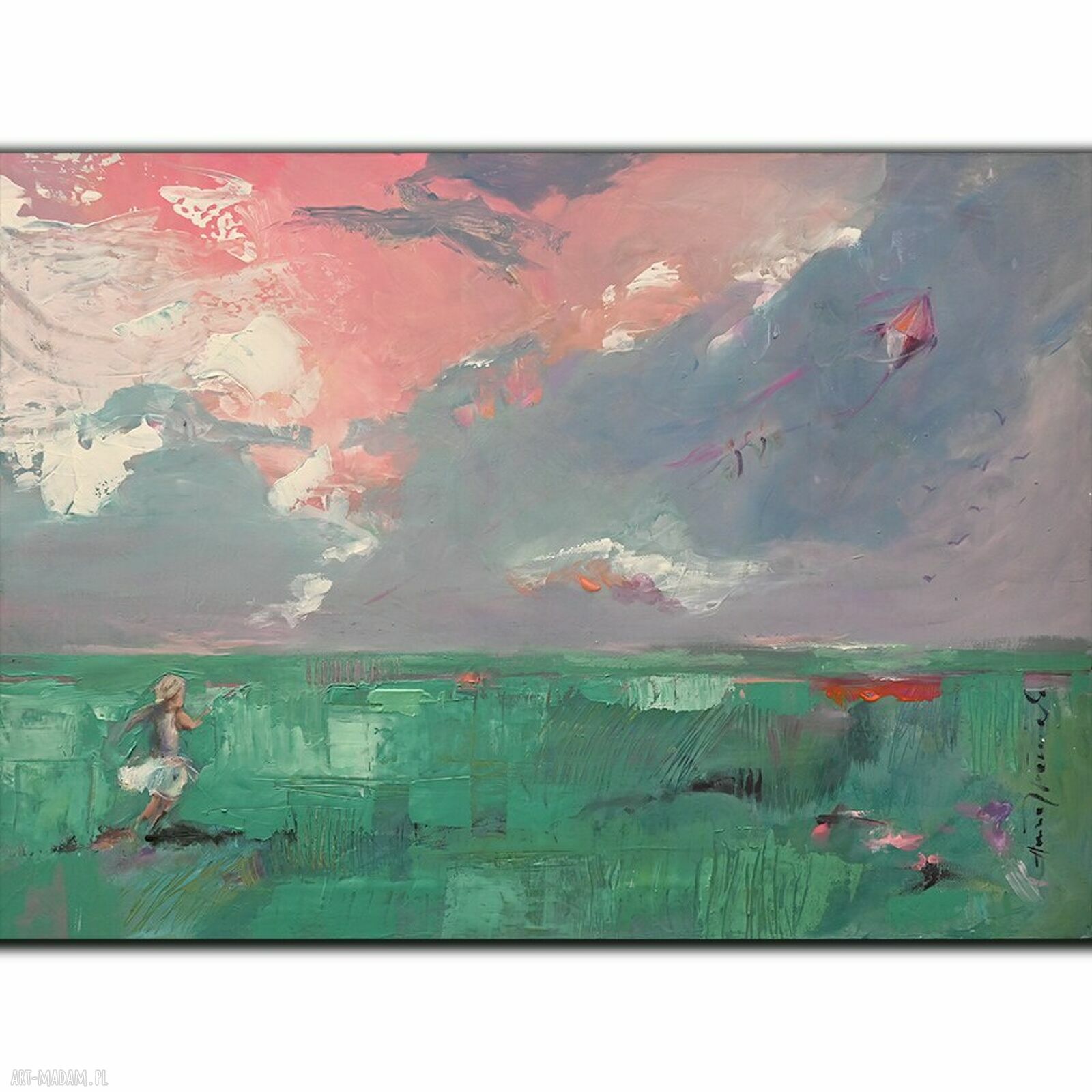 Koniec lata - ręcznie malowany obraz akrylowy 50x70 cm