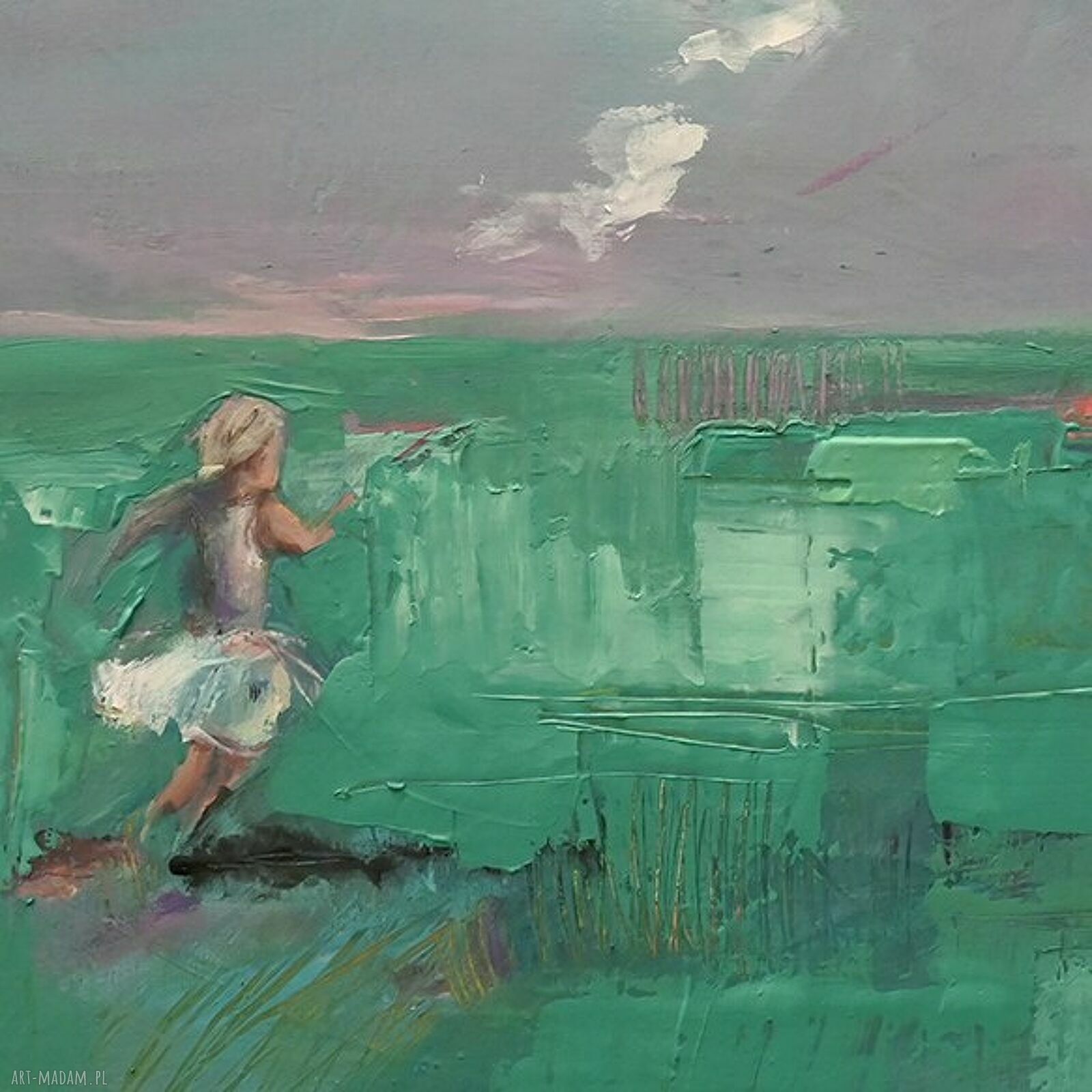 Koniec lata - ręcznie malowany obraz akrylowy 50x70 cm