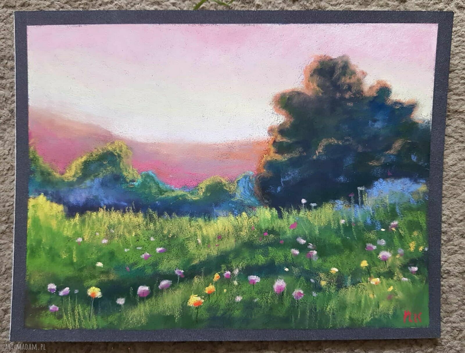 KONIEC LATA - pejzaż w formacie 18x24 cm (pastele suche)
